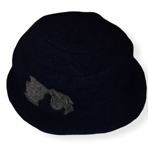 Reversible Wool Newsboy Hat w Flower
